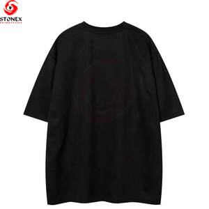 <b>Mens</b> Oversized Tshirt Black 100% Cotton Fabric O Neck Design Street Style Fit Custom Logo Spring Eco-Friendly Bulk Wholesale - Product Image 2