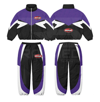 100% Nylon DTF Logo Windbreaker Chándal Pantalón elástico y chaqueta con cremallera Nuevo diseño Chándal de invierno para hombres