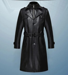 Factory-Made Custom Men's Autumn Winter Jacket Long <b>Trench</b> <b>Coats</b> in Natural Sheepskin Home Casual with Stand Collar - Product Image 5