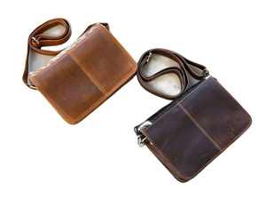 Authentic Indian Handmade Women's Shoulder Satchel Genuine Cowhide Leather Rustic Finish Durable Zipper for Spring Travel - Product Image 3