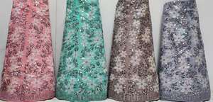 Premium Jarkan Work Net Lehenga con 3m Flair 1,2 m Blusa Butti Border Dupatta para fiesta para distribuidores de moda B2B Proveedores - Product Image 3