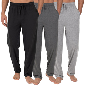 Lot de 3 pantalons de pyjama classiques pour homme – Décontractés d'été en mélange de coton doux à séchage rapide avec taille élastique et cordon de serrage, coupe décontractée - Product Image 1