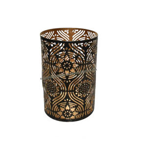 Bougeoir à bougie chauffe-plat élégant en métal fait à la main avec motif de fleurs coupées pour la maison, le salon et la décoration de table - Product Image 6