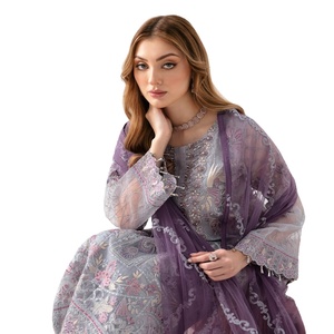 Luxe lourd broderie Ramsha Vol M-11 indien pakistanais robe de mariée Organza Collection vente entière fête porter Lehnga Choli - Product Image 1