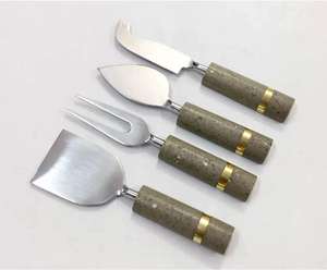 ชุดเครื่องใช้บนโต๊ะอาหารสเตนเลสปลอดภัยพร้อมด้ามจับเรซินชุดชีสเครื่องใช้บนโต๊ะอาหารสำหรับอาหารค่ำ - Product Image 5