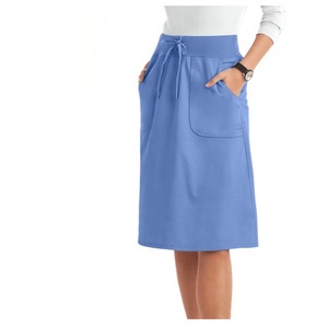 Adjustable Fit Hospital Customizable Women Medical Scrub <b>Skirt</b> Sets Snap-Front Scrub Top <b>Elastic</b> <b>Waist</b> <b>Skirts</b> XS-6XL Sizes - Product Image 4