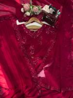 Sari en Georgette de créateur tendance, modèle exclusif, qualité supérieure, pour mariée, tenue de soirée ethnique, style indien, collection Showstopper