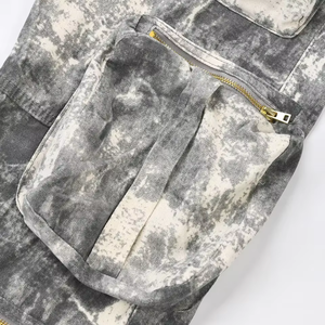 กางเกงยีนส์สโมคกี้สีเทามีหลายกระเป๋าสำหรับผู้หญิงกางเกงยีนส์ยาวเต็มตัวกางเกงยีนส์ลำลองเอวสูงสำหรับผู้หญิง - Product Image 4