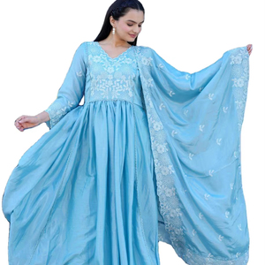 Nueva llegada de alta calidad de color azul cielo de longitud larga vestido de fiesta de Venta caliente/mejor precio de fábrica vestido de fiesta para adultos - Product Image 1