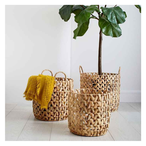 Wholesale Modern Rustic Home Decor Stylish Handwoven Rattan Storage Baskets Natural <b>Wicker</b> <b>Bin</b> OEM from Vietnam Manufacturer - Product Image 2