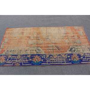 พรมวินเทจตุรกีขนาด 3.2x6.2 ฟุต, พรมตกแต่ง, พรมลายพรางสีส้ม - Product Image 2