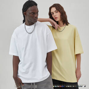 Camiseta básica de peso pesado de nueva tendencia para hombre, camiseta de gran tamaño de moda de color, camisetas de hombro caído del fabricante, camiseta de ropa para hombre - Product Image 1