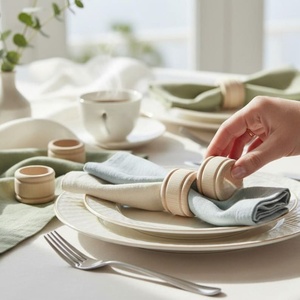 Anneau de serviette en bois de sapin de Noël, produit artisanal écologique, tendance - best-seller - Product Image 3