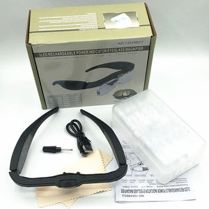 Lunettes loupe avec lumière led bandeau 5 avec lentilles détachables bandeau loupe verre pour travail rapproché passe-temps artisanat bijoux - Product Image 2