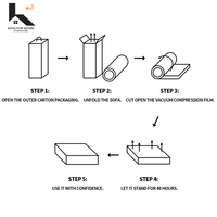 Komprimierte Sofas Vakuumverpackung Komprimiertes Sofaset Knitterfreier Stoff Quadratisches Schlafsofa für Wohnzimmernutzung