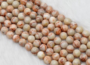 ลูกปัดแจสเปอร์พิคัสโซสีแดงธรรมชาติขนาด 8 มม. รูปทรงกลม ร้อยเป็นเส้นเต็มสำหรับทำสร้อยคอ/กำไลข้อมือ ขายส่ง - Product Image 2