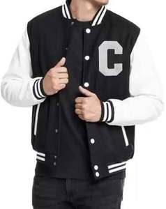 Blouson de baseball vintage à manches en cuir brodé de chenille personnalisé OEM veste Letterman Versity pour hommes - Product Image 6