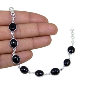 Gift for Anniversary <b>Black</b> Onyx Gemstone Solid 925 Sterling Silver Handmade Fine Silver <b>Bracelet</b> Jewelry Sterling Silver Jewelry - Product Image 1