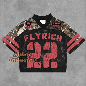 Cropped Boxy <b>T</b>-<b>Shirt</b> <b>Men</b> <b>Heavyweight</b> Polyester Mesh Sublimation Print New Vintage Oversized Streetwear <b>T</b> <b>shirt</b> - Product Image 4