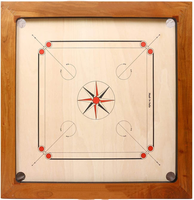 Jeu de Carrom Portable en Bois Classique avec Design de Poche, Bâtons de Jeu, Pièces, Reine et Striker - Taille/Couleur/Logo Personnalisables, Résistant à l'Eau