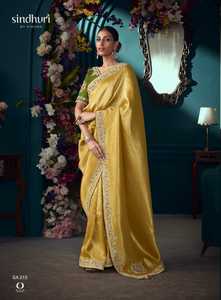 Sari de seda Kanjivaram pura de diseño moderno con bordado elaborado para mujer, ideal para fiestas y festivales, de Fab Zone - Product Image 4