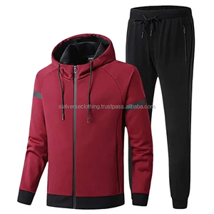 ชุดวอร์มผู้ชายคุณภาพสูงแบบซิป ผ้าฝ้ายฟลีซ ไซส์ใหญ่ เป็นมิตรกับสิ่งแวดล้อม ประดับคริสตัล  ขายส่งสำหรับฤดูหนาว แบบพิมพ์ลาย - Product Image 3