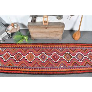 Vintage Turkish Classic Style Area Rug <b>Red</b> Orange Bohemian Pattern 33' X 11.9' <b>Wool</b> Latex for Entryway Hallway 9x12 Rectangle - Product Image 5