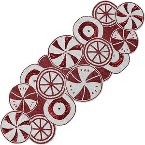 Christmas <b>Dining</b> <b>Table</b> Beaded <b>Runner</b> Placemat Handmade Cloth Decorative Wedding Mat With Leaves Design for Home Use - Product Image 1