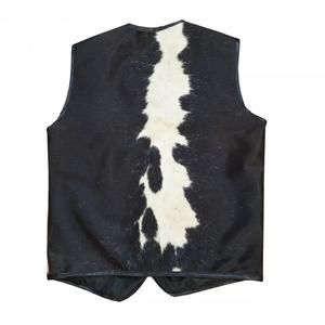 2025 Top qualité hommes vache cheveux cuir gilet sans manches belle conception avec poches latérales peau de vache personnalisé motard gilets - Product Image 6