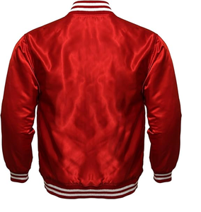 <b>Mens</b> Varsity Jacket Satin Polyester Retro Zip Casual Bomber Jackets - Product Image 6