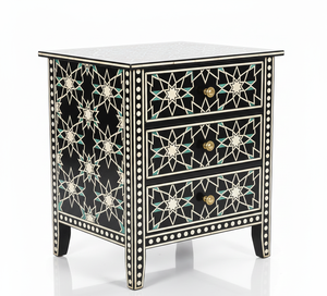 โต๊ะข้างโซฟาไม้สไตล์แฟนตาซีสุดหรู ทนทาน ประดับลายดอกไม้ฝังกระดูก งานฝีมือ พร้อมที่เก็บของ เฟอร์นิเจอร์ระดับพรีเมียม - Product Image 5