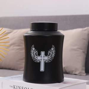 Urnas de árbol de la vida para cenizas humanas-Urnas de cremación para adultos para urnas funerarias, funerarias o cruzadas en el hogar (160 pulgadas cúbicas negras (Cruz) - Product Image 6