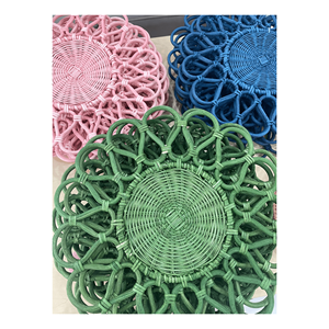 Assiette de chargeur en rotin naturel en gros Offre Spéciale tissage de bambou assiettes cultivées faites à la main plateau tricoté à la main pour mariage et location - Product Image 6