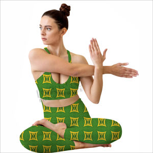 Conjunto Deportivo de 2 Piezas para Mujer: Sujetador Deportivo Ligero, Sólido, Ecológico y Transpirable con Leggings Sin Costuras para Ejercicio, Running y Estilo de Vida Activo - Product Image 1