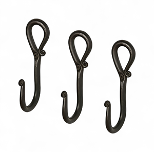 Crochets en fer forgé à la main, à double paroi, avec revêtement noir, pour l'organisation de l'entrée, pour les vêtements, pour la décoration - Product Image 6