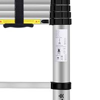 Échelle télescopique en aluminium avec barre stabilisatrice, conception anti-vibration pour un travail en hauteur en toute sécurité
