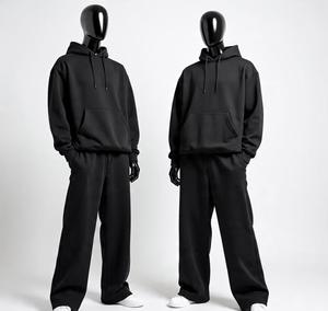 Factory Rate Custom 380gsm Unisex Printed <b>Plus</b> <b>Size</b> Heavyweight Baggy Flare <b>Jogger</b> Tracksuit Sweatpants Hoodie Sweatsuit <b>Sets</b> - Product Image 2