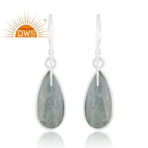 Pendiente colgante de piedras preciosas de Aguamarina Natural de plata de ley fina superventas, joyería personalizada para mujer, regalo para ella - Product Image 4