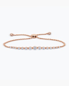 Tapering Diamond Bolo Bracelet Half 0.96 Ct Natural Diamond G-H Color VS-SI Clarity 14K <b>Solid</b> <b>Gold</b> Wrap Style Custom Piece - Product Image 1