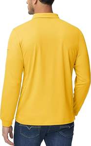 เสื้อกอล์ฟแขนยาวยุทธวิธีผ้าโพลีเอสเตอร์100% ประสิทธิภาพสูงเสื้อกีฬาผ้าเจอร์ซีย์ผ้าไพค์คุณภาพสูงพร้อมคุณสมบัติต่อต้านริ้วรอย - Product Image 4