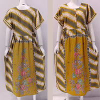 Vestido Casual de Rayón con Estampado Floral para Mujer, de Alta Calidad, Manga Corta, Largo hasta la Rodilla, Cintura Elástica, Elegante y Suave, para Verano