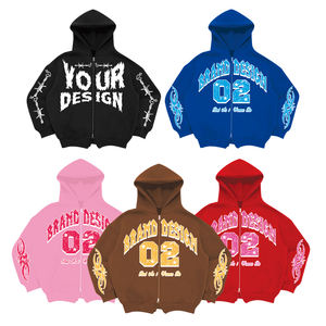 2024 nouveauté sweats à capuche courts survêtement ensemble pour hommes lavage à l'acide thermique survêtement numérique imprimé pour l'hiver bas quantité minimale de commande pas cher prix - Product Image 1