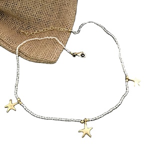 Collier plaqué or avec petites étoiles design en perles Collier pour filles et femmesSKU6816 - Product Image 2