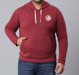 Sudadera con estampado liso rojo de talla grande para hombre con logotipo personalizado, Sudadera con cuello redondo de manga larga de algodón 100%, Sudadera con cuello redondo de talla grande - Product Image 1