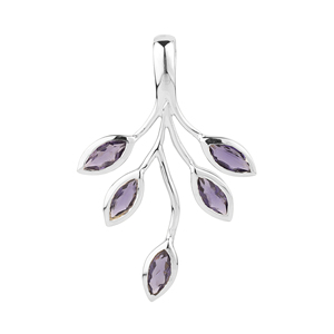 Pendentif en Iolite Naturelle pour Femme, en Argent Sterling 925, Finition Or Rose, Sertissage Clos, Diamant Taille Marquise, Charme Chic Shah Gems - Product Image 1