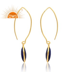 ต่างหูห้อยอัญมณีธรรมชาติทำจากทองเหลืองชุบทอง18K ผลิตตามสั่ง - Product Image 4