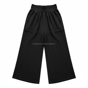 High Waist Vintage Winter Palazzo <b>Pants</b> for Women Flowy Wide Leg Spandex/Polyester Quick Dry Lightweight OEM Service Wholesale - Product Image 5