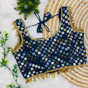 Aspecto elegante Colección Premium Increíble Color Pesado Georgette Secuencia Trabajo Blusa Mujer Moda Fabricante - Product Image 6