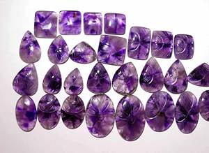 Vente en gros magnifique cabochon d'améthyste naturelle de quartz en vrac de forme et de taille mixtes pour la fabrication de bijoux en quartz - Product Image 2