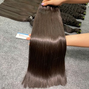 Extensions de trame de cheveux Remy Double Drawn de haute qualité faisceaux de cheveux vietnamiens droits en os doux - Product Image 1